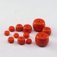 树脂仿南红珊瑚红桶珠鼓珠 仿蜜蜡顶珠佛珠手链手串DIY配件珠批