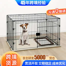 跨境爆款方形大号滑轨门狗笼子大狗犬家用折叠宠物笼子车载猫笼