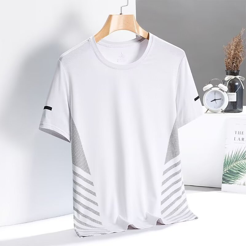 T-shirt Tops Type Casual Occasion Round Neck Neckline Wholesale Men's Polyester Basic Simple Style Solid Color Short Sleeve Men's T-shirt