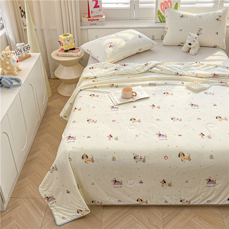 A級ベビー・マタニティグレード大豆繊維ニット綿夏用掛け布団、洗濯機で洗える夏用子供用薄掛け布団、ギフト用エアコン掛け布団