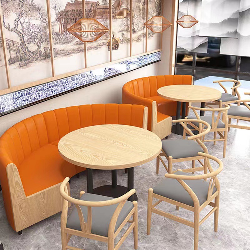 シンプルな洋食レストラン、火鍋店、カウンターソファ、商業用食堂、麺屋、米村、ビビンバ、飲食店のテーブルと椅子の組み合わせ