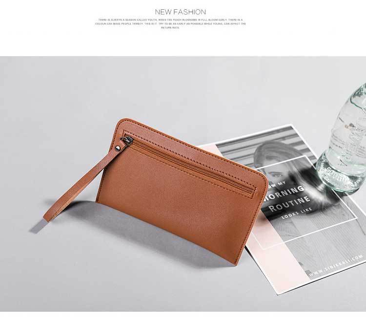 Frau Einfarbig Pu-Leder Reißverschluss Brieftaschen display picture 9