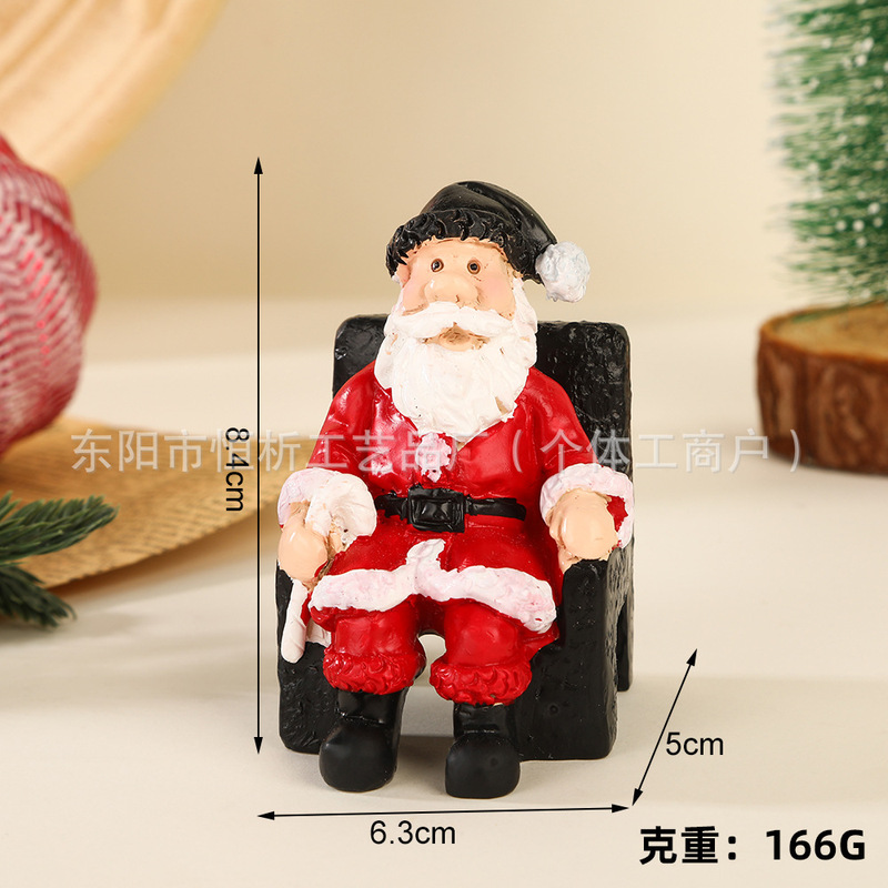 欧美创意迷你圣诞老人树脂家居桌面小摆件氛围装饰圣诞节工艺品|undefined
