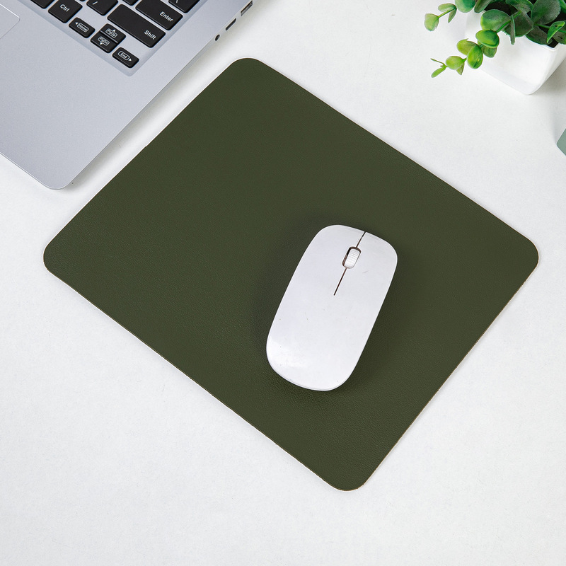 正方形の革のマウスパッドの小さいパッドの純色の事務机のパッドのノートパソコンのタブレットの皮革のパッドの女子学生のゲームパッド|undefined