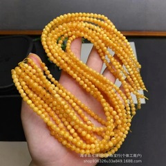 天然のミツロウの小さい米の玉の古いワックスの白い花のミツロウの丸い玉の原石の長い鎖のDIYのブレスレットは金を配合して生放送します。