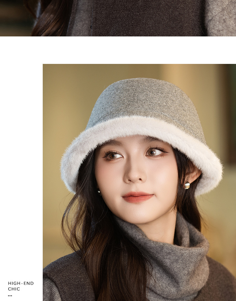 Cappello da pescatore caldo, spesso e foderato in pile, in stile giapponese, per donna, autunno inverno, elegante cappello a secchiello che snellisce il viso_voghion.com