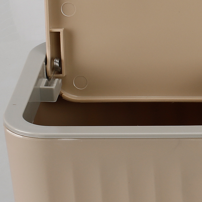 Escritorio pequeño bote de basura plástico color sólido mini coche con tapa creativo baño lavado tocador almacenamiento cesta papel