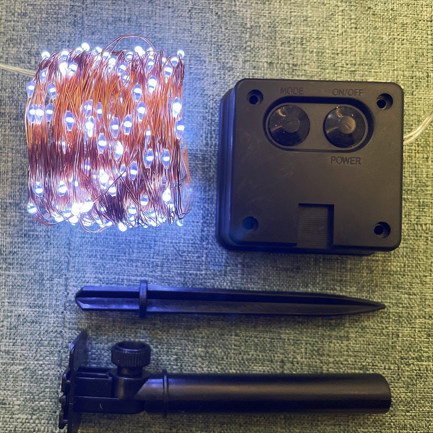 LED de alambre de cobre solar Cadena de luz al aire libre impermeable patio luz decorativa luz del día de Navidad control remoto luz solar