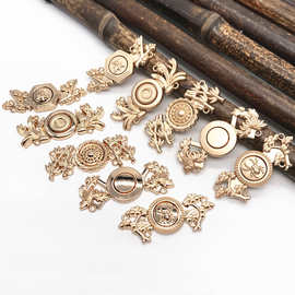 金属对扣搭扣汉服旗袍唐装子母扣梅兰竹菊盘扣外套披肩纽扣装饰扣