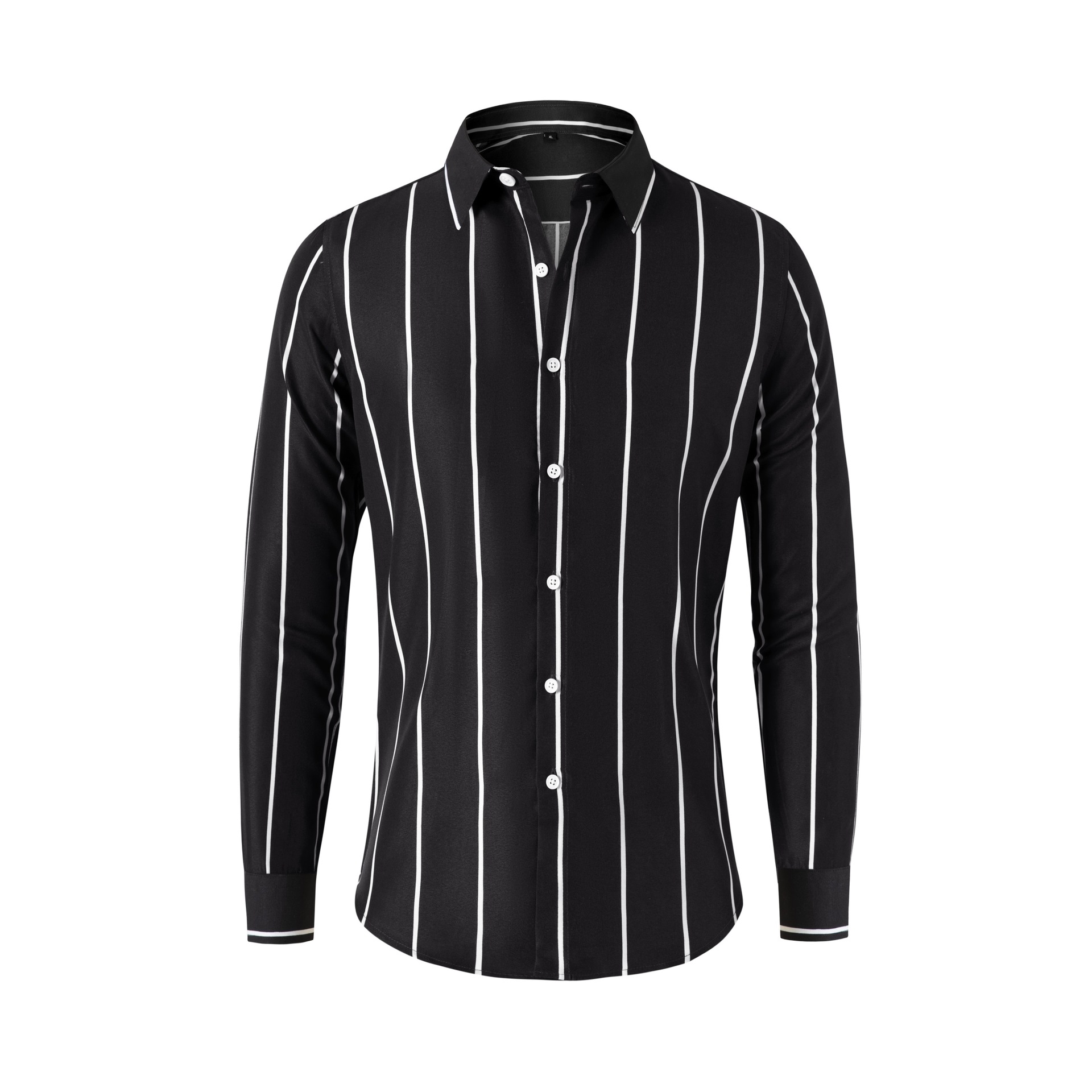 2023 nuevo estilo coreano de moda camisa a rayas slim fit hombres de manga larga transfronteriza de comercio exterior juvenil camisa popular