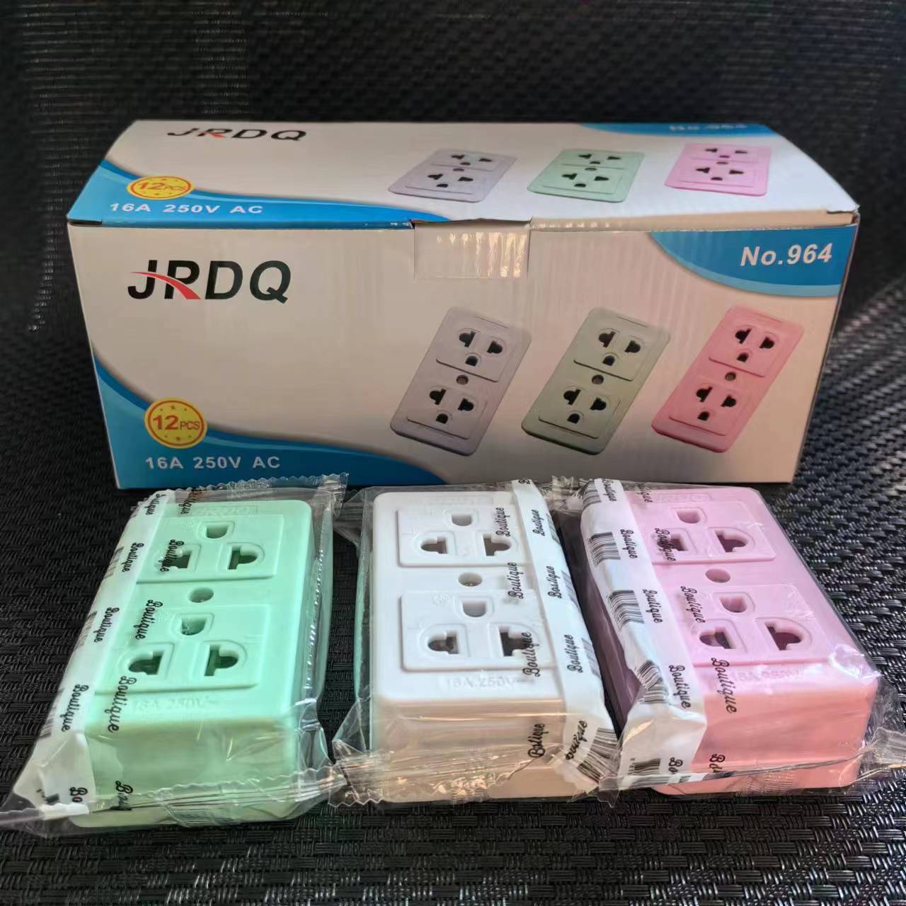 外贸泰国泰标2位六孔插座无线排插糖果独立包装多色南美六孔