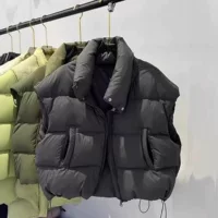 Новый высококачественный короткий жилет-топ 2025 осень-зима легкий и модный жилет пуховик хлопковый ранний осенний жакет для женщин