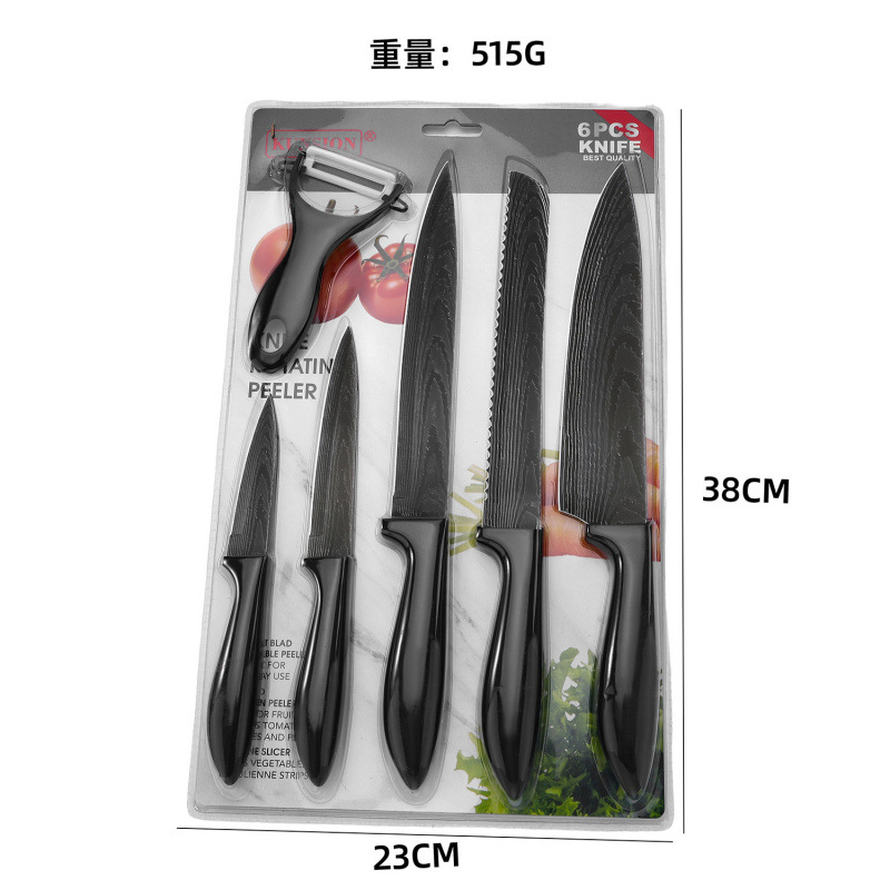 Juego de 6 piezas de cuchillo de succión Damasco