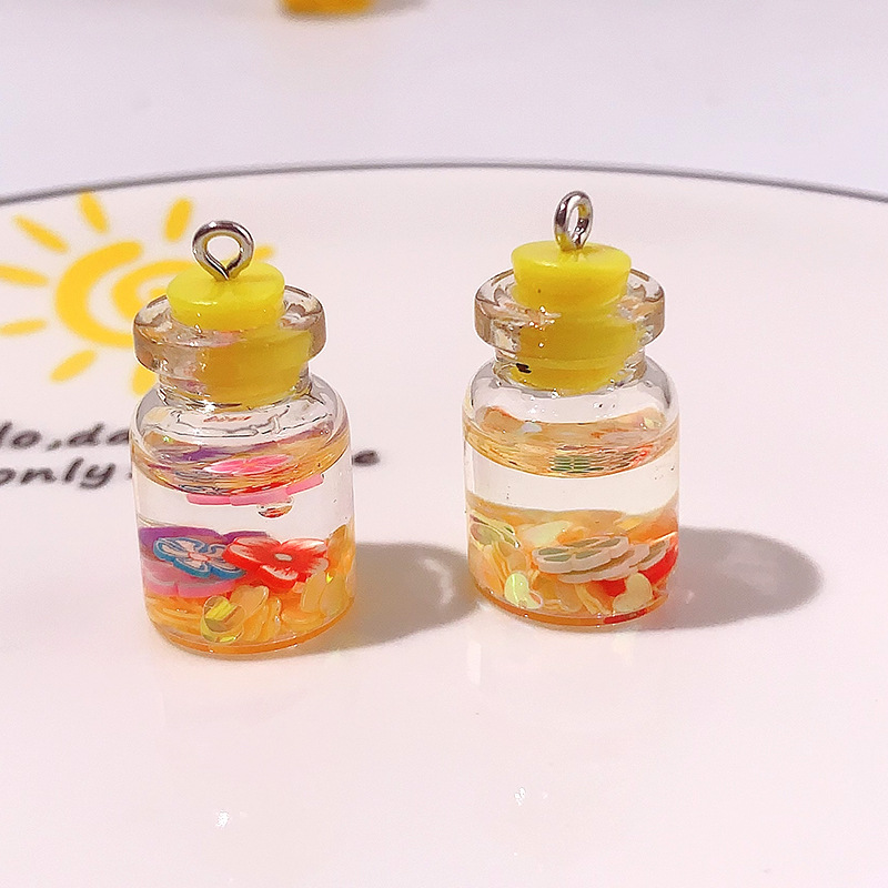 Nuevo acrílico polvo flash botella de deriva DIY accesorios botella de deriva creativa caja de teléfono móvil material de llavero aretes