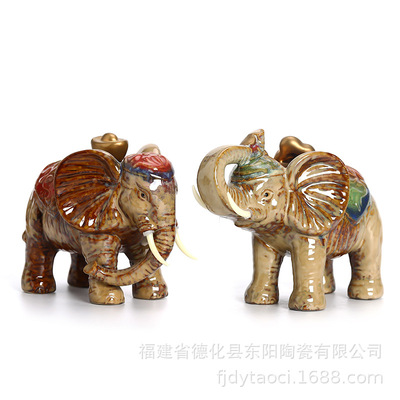 Supplying ceramics Home Furnishing Ornaments Arts and Crafts Lucky elephant Like feng shui Ruyi ceramics Decoration wholesale