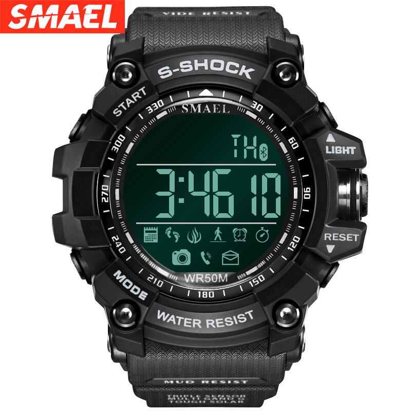 Uus kuummüük meeste käekell SMAEL Bluetooth spordikell multifunktsionaalne veekindel sammulugeja kaamera kõnemeeldetuletus meeste elektrooniline käekell_voghion.com