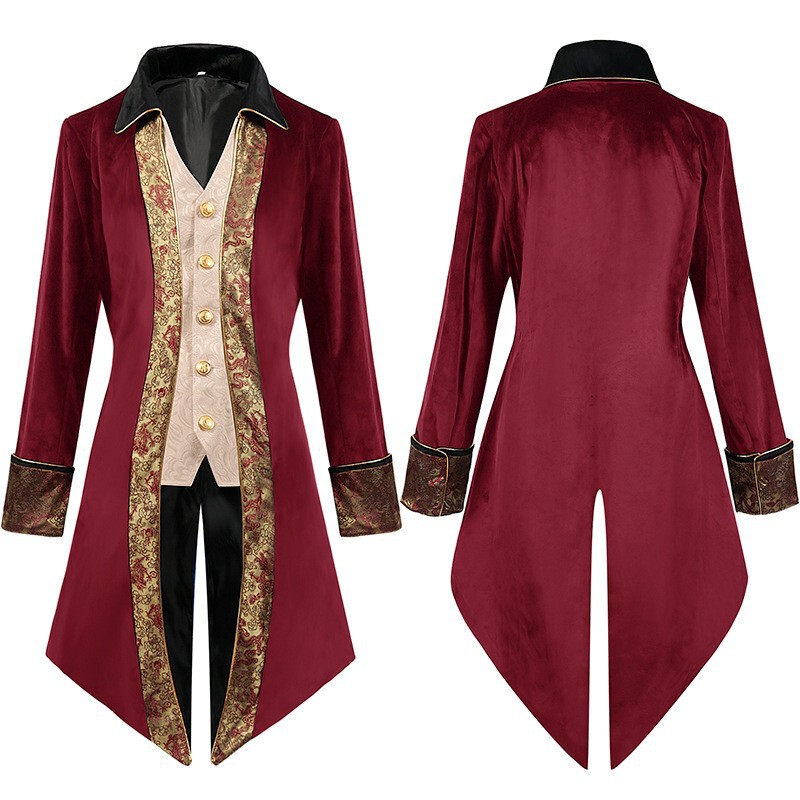 Amazon メンズ スチームパンク 中世ジャケット ゴシック ヴィクトリア朝時代 フロック コート 制服|undefined