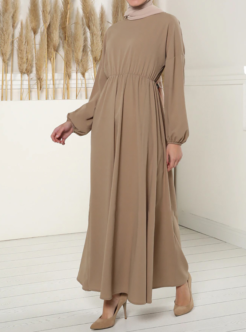 2021 Middle Eastern Women's Bat Sleeve Abaya Long Dress Muslim Arab Clothing Elegant_ecoleips.com