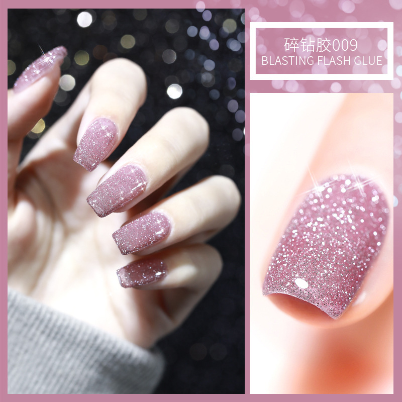 KaSi Diamond Nail Polish pegamento 2021 invierno Nueva celebridad de Internet esmalte de uñas polvo de discoteca Super Flash reflectante cristal diamante flash pegamento