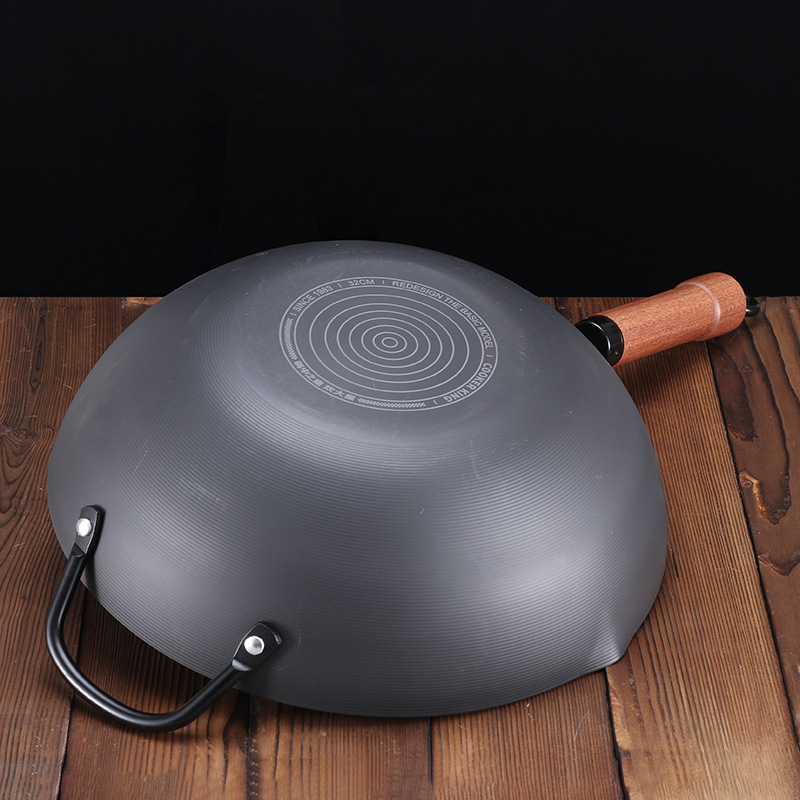 Cocina rey hierro wok hogar wok no recubierto estufa de gas plana Cocina de Inducción especial hierro Polo olla de hierro