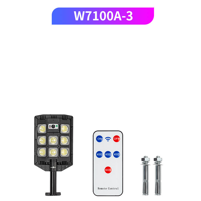 Transfronterizo nuevo LED luz fuerte lámpara de calle pequeña lámpara de calle de tres filas lámpara de jardín solar lámpara de calle de inducción iluminación al aire libre