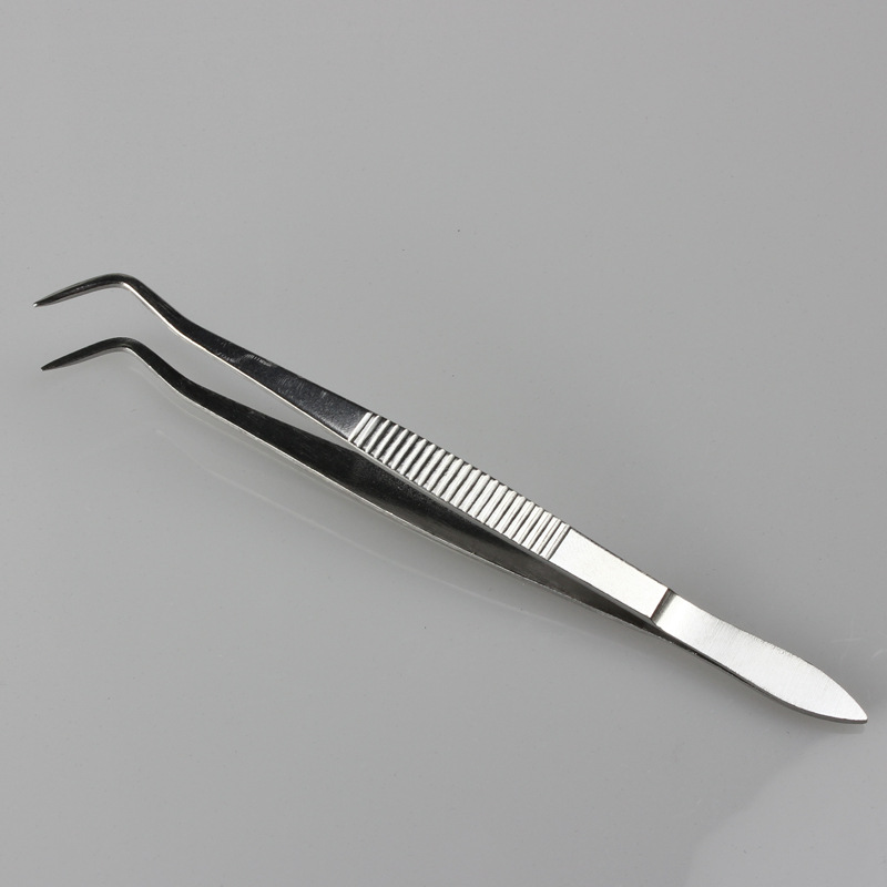 医用牙科专用镊子医疗手术器械口腔科组织镊夹子弯头不锈钢牙用镊
