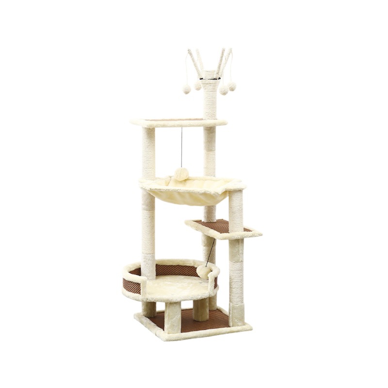 Modelo de exportación de poste para gatos, apto para todas las estaciones, con bola de sisal, poste rascador resistente a arañazos, juguete para mascotas.