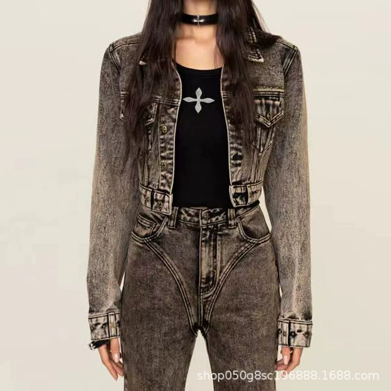 Denim metal classic spring jacket, 2024 years
