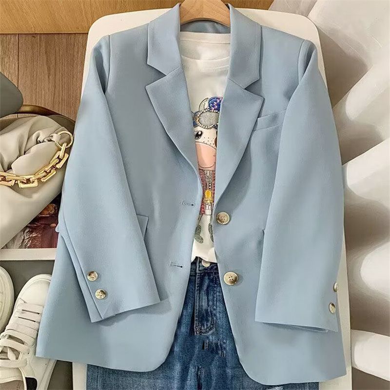西装女2025年外套百搭新款春秋直筒休闲高级西服时尚韩版宽松气质|undefined