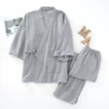 Light gray solid color cloth kimono long set HLL man