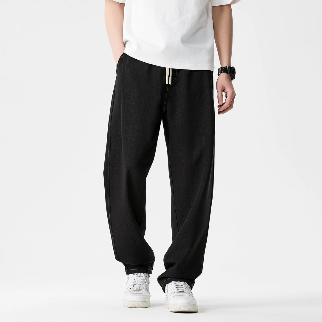 Spring and summer new fashion trend simple new stretch loose toe casual pants trend pants all-match fashion