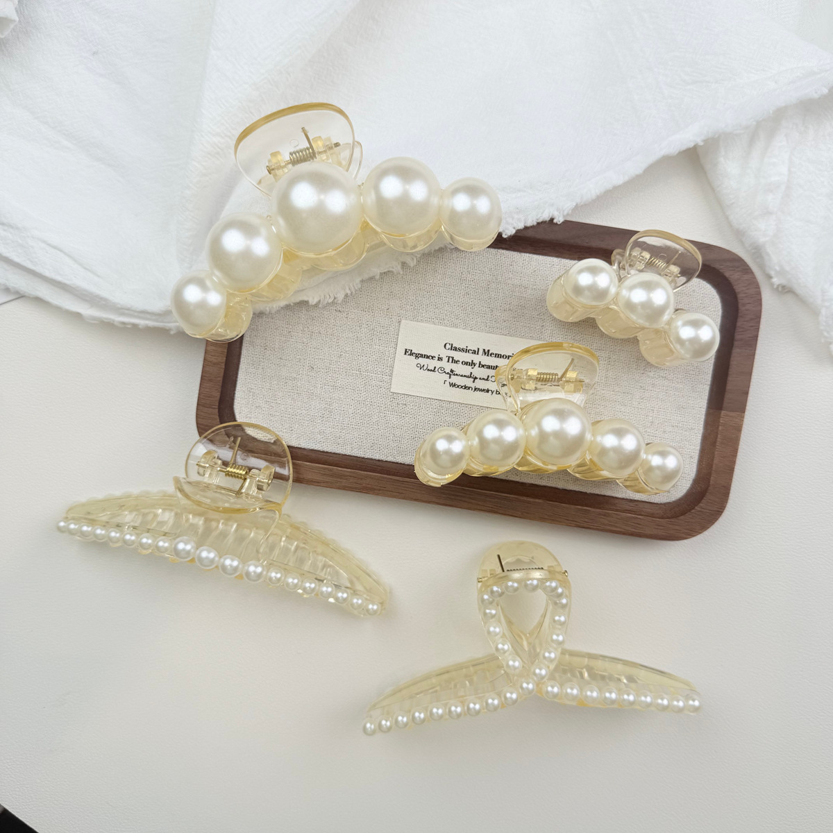 Pearl Clip Simple Korean Style Hair Accessories Large, Medium and Small Elegant Hair Accessories Cross-Border Amazon Wholesale High-End Hair Clips