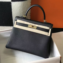 新款togo荔枝纹头层牛皮凯丽包单肩包斜挎女包新娘包大容量铂金包