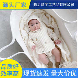 跨境新款婴儿带防水印花垫便携手提篮双提手婴儿换尿布台棉绳睡篮