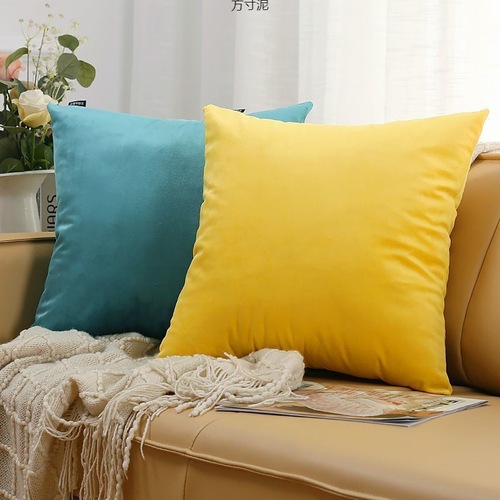 Velvet Pillow Large Back Sofa Office Pillow Home Bedroom Headboard Square Pillow Cover Factory