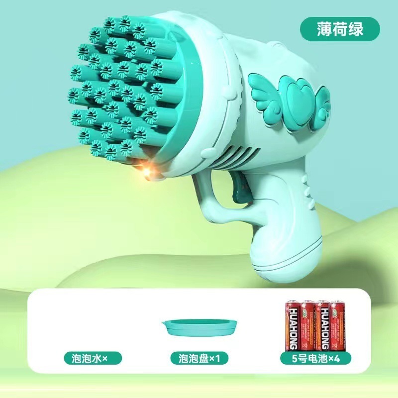 跨境69孔泡泡枪炫酷灯光火箭筒泡泡机手持不漏加特林儿童玩具批发|undefined