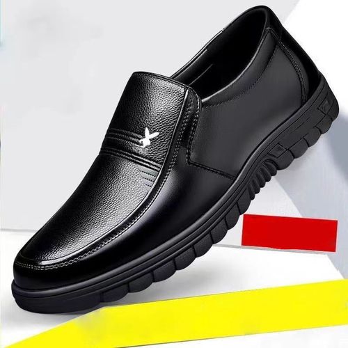 Men's soft-soled leather slip-on casual business shoes for office, security guard, father