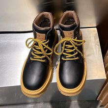 超火皮面黑色經典馬丁靴新款四季英倫風厚底短簡發批發好品質潮鞋