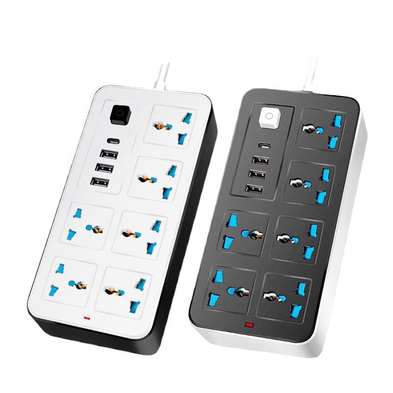 USB智能插排 万能孔家用接线插座 总控开关排插智能插排