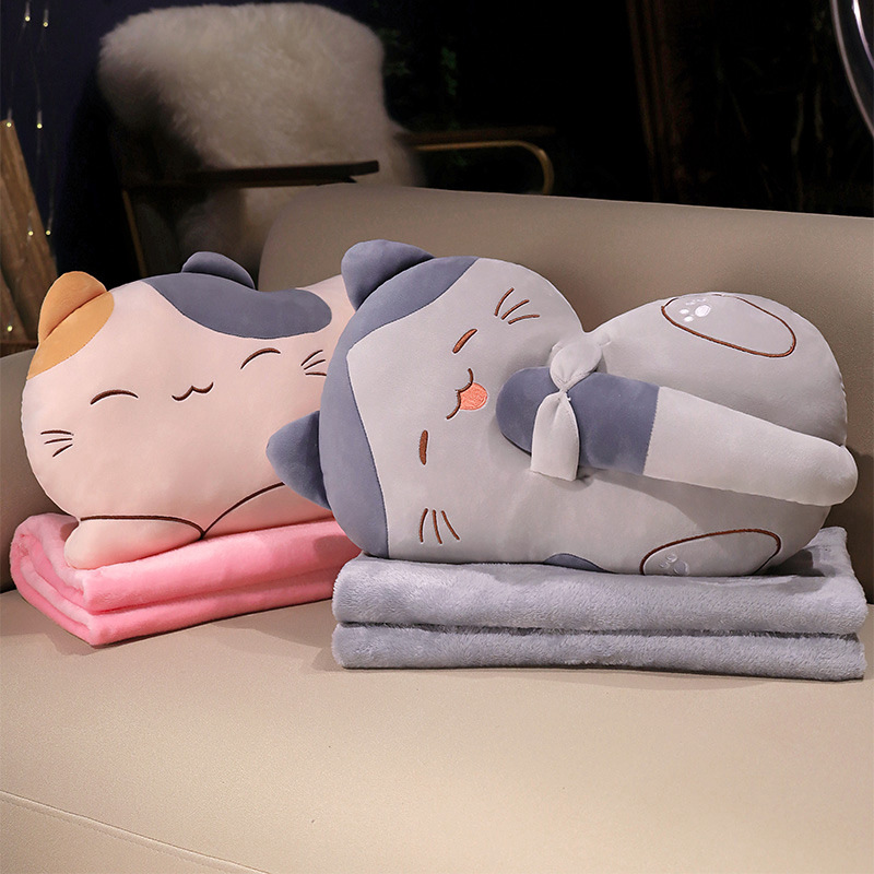 Almohada de gato, colcha de doble propósito, almohada de siesta plegable, manta, sofá 2 - en - 1 para automóviles, almohada para automóviles
