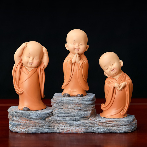 Zen little monk coffee table coffee table decorations living room TV cabinet home office good things resin ornaments gifts
