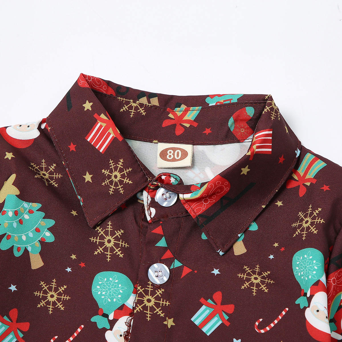 Regular Fit Fit Type Christmas Festival Animal, Abstract Pattern Christmas Cute Animal Abstract Cotton Boys Clothing Sets