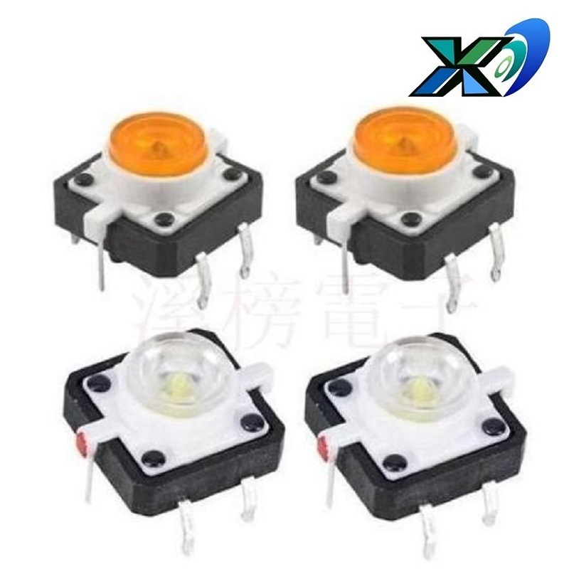 按键开关立式带灯12*12*7.3 带灯按钮开关12.0*12.0 轻触开关带灯