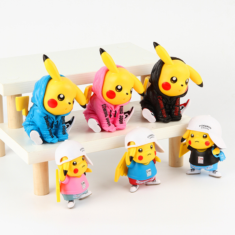 3 Serie de ropa Moda bikachu Bao Ke Meng periférica juguetes huevo torcer máquina muñeca decoración la torta del coche adornos