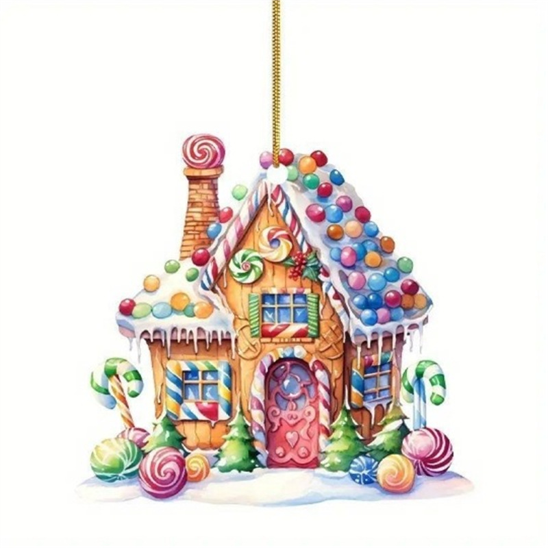 Nuevos productos transfronterizos creativos árbol de Navidad Papá Noel acrílico colgante artesanía automóvil decoración para el hogar image 7