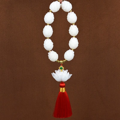Car Pendant, Baby Buddha for | Car hanging - good-luck-big-lotus-red-tassel