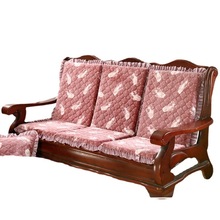 實木沙發墊帶靠背木椅子坐墊靠墊連體一體紅木涼椅墊子加厚座墊冬