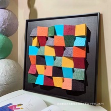 多巴胺软装入户玄关柜小众艺术挂画客厅电视立体摆件装饰画高级感