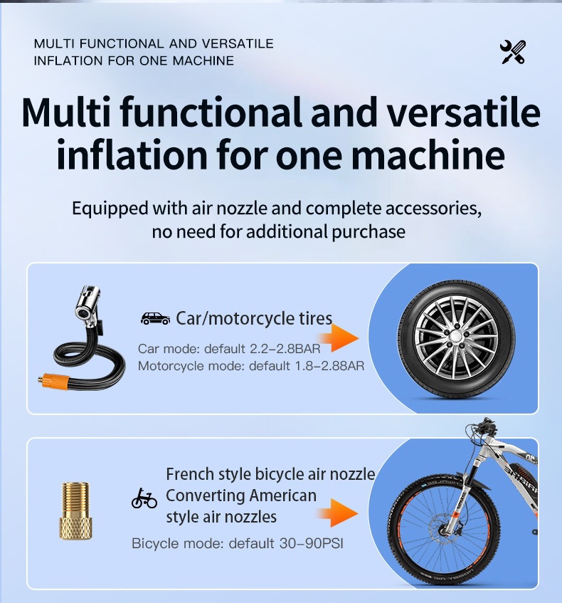 Fast-charging car air pump, wireless portable car-type electric vehicle tire 12v high-power inflator
