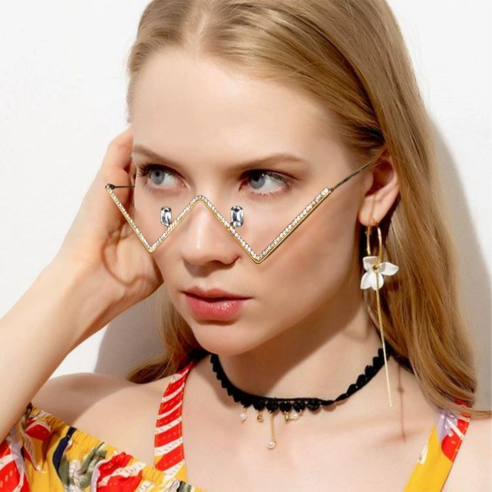 Геометрические очки, волнистые линзы, цепь, Aliexpress